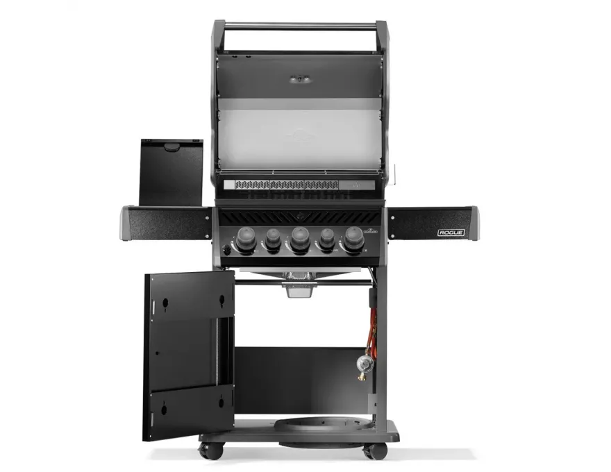 Rogue 425 Grill gazowy z palnikiem rożna,  kuchenką boczną i rożnem w komplecie, czarny - 4