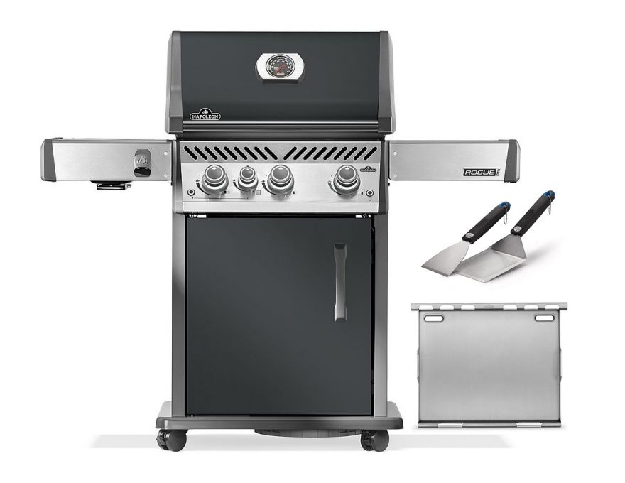 Rogue PRO 425 Grill gazowy z palnikiem bocznym Sizzle Zone™, Szary, z planchą i szpatułmi w komplecie
