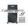 Rogue PRO 425 Grill gazowy z palnikiem bocznym Sizzle Zone™, Szary, z planchą i szpatułmi w komplecie