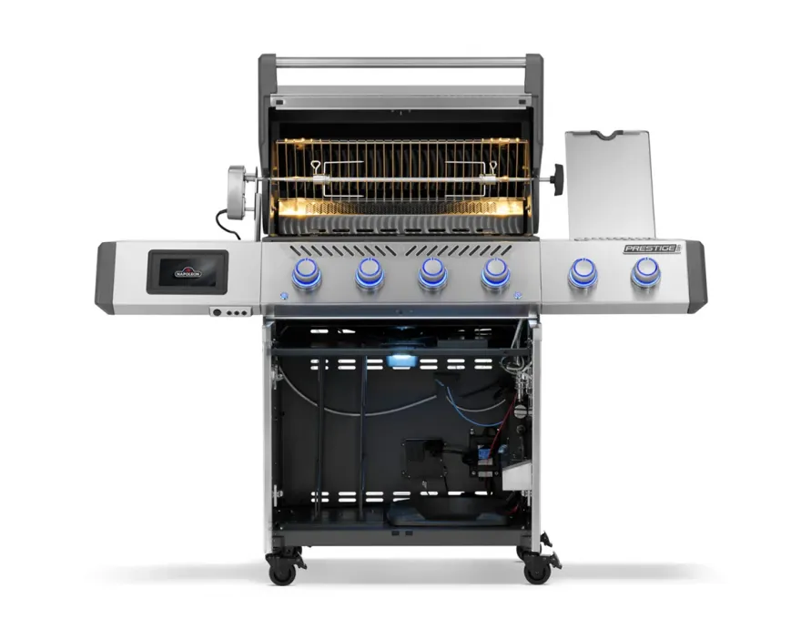 Grill gazowy Prestige PRO 500 z palnikiem rożna, palnikiem bocznym Sizzle Zone i rożnem, WiFi Stal Szlachetna - 3