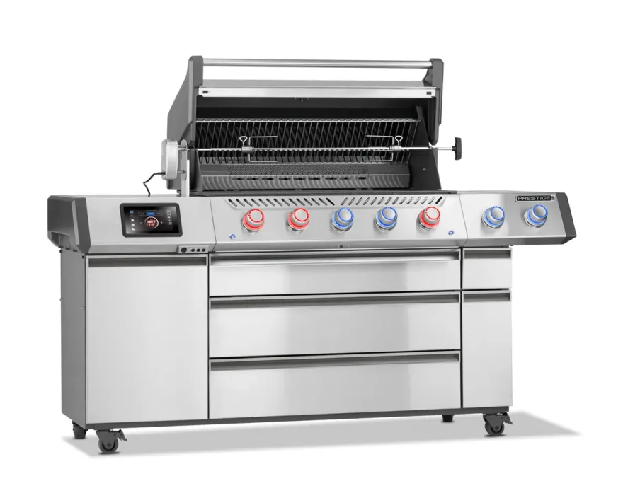 Grill gazowy Prestige PRO 665 z palnikiem rożna, palnikiem bocznym Sizzle Zone i rożnem i modułem do wędzenia, WiFi Stal Szlachetna - 5
