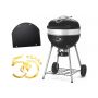 Grill węglowy 22" PRO Charcoal Kettle czarny + płyta żeliwna + zestaw (komin do rozpalania #67802, węgiel drzewny 3 kg #67107, podpałka 100 szt. #67052) - 14