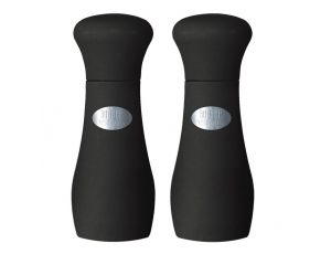 Solniczka i pieprzniczka zestaw Premium czarny 10 cm