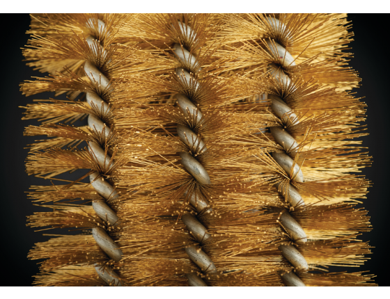 Trzyrzędowa szczotka do grilla z włosiem z mosiądzu - 2