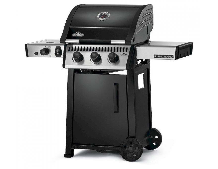Grill gazowy Legend 365 z palnikiem bocznym Sizzle Zone™, Czarny