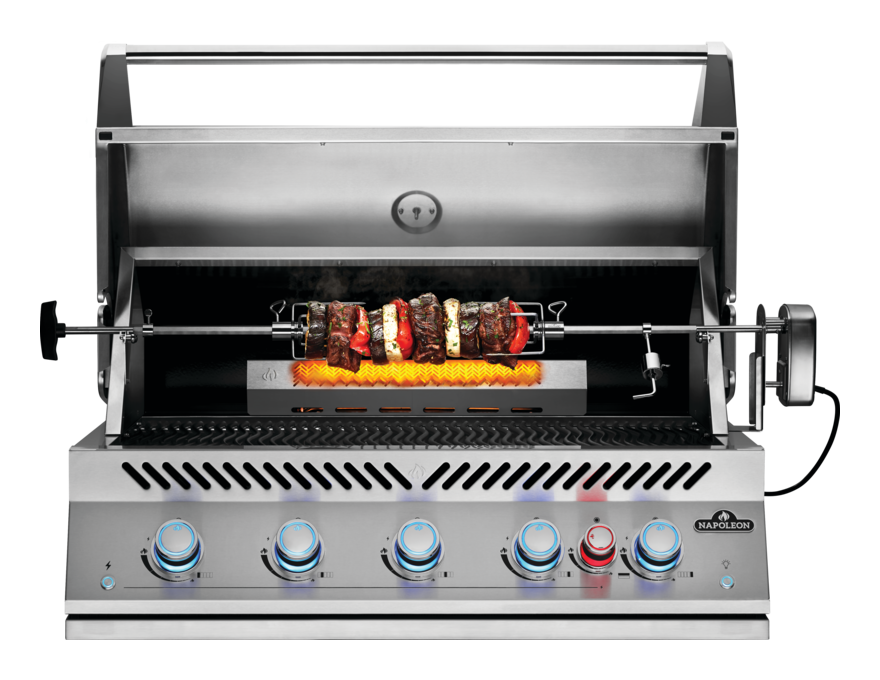 Grill gazowy do zabudowy 38'' seria 700 z rożnem - 3