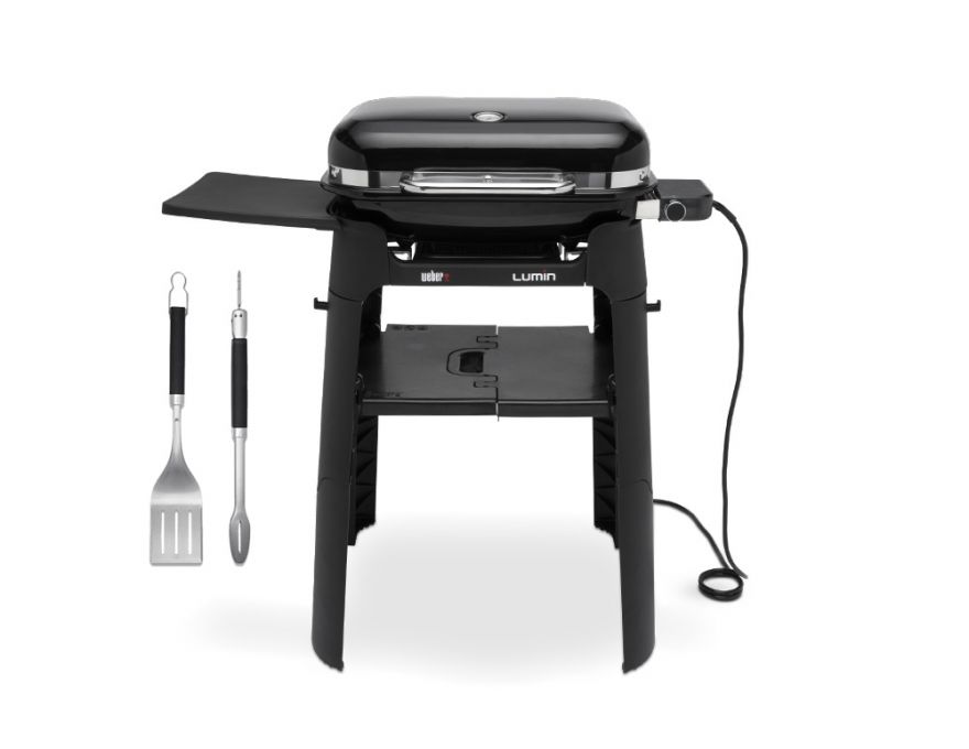Grill elektryczny LUMIN ze stojakiem czarny + Zestaw akcesoriów art. 6763