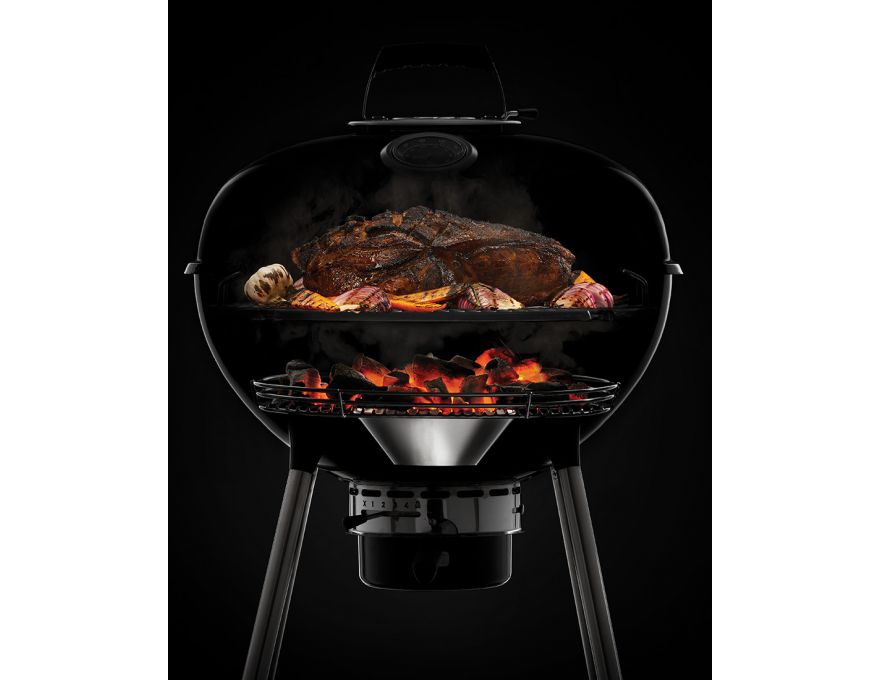 Grill węglowy 18" Premium Charcoal Kettle czarny  47 cm + zestaw (komin do rozpalania #67802, węgiel drzewny 3 kg #67107, podpałka 100 szt. #67052) - 5