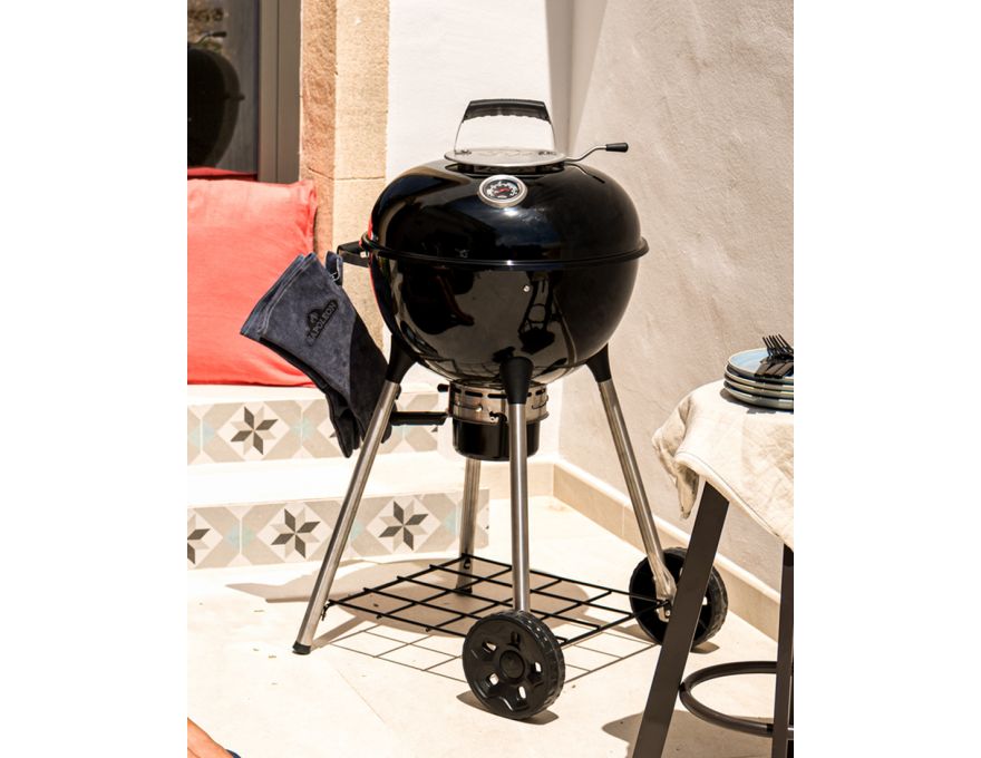 Grill węglowy 18" Premium Charcoal Kettle czarny  47 cm + zestaw (komin do rozpalania #67802, węgiel drzewny 3 kg #67107, podpałka 100 szt. #67052) - 9