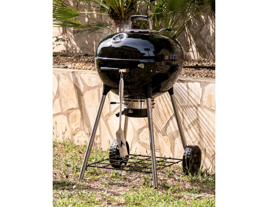 Grill węglowy 22" Premium Charcoal Kettle czarny 57 cm + zestaw (komin do rozpalania #67802, węgiel drzewny 3 kg #67107, podpałka 100 szt. #67052) - 5