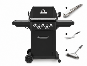 Grill gazowy Royal 390 Shadow z rożnem + zestaw akcesoriów Broil King (art. 64036, 64031, 65641)