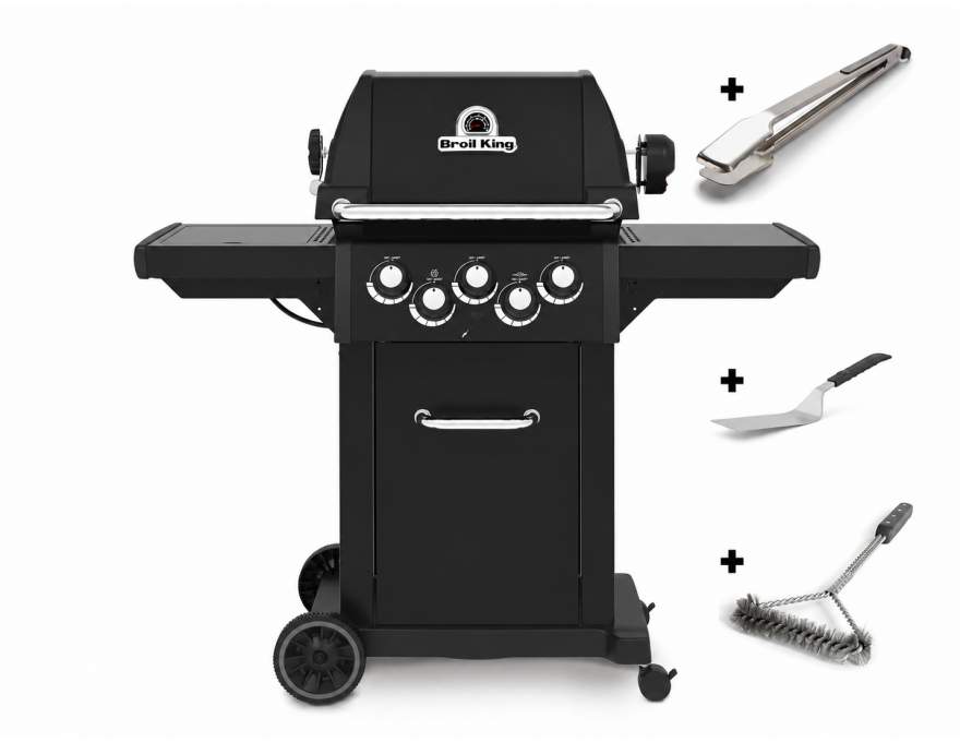Grill gazowy Royal 390 Shadow z rożnem + zestaw akcesoriów Broil King (art. 64036, 64031, 65641)
